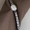 Dainty Mother of Pearl Oval Face Silver Bracelet Watch