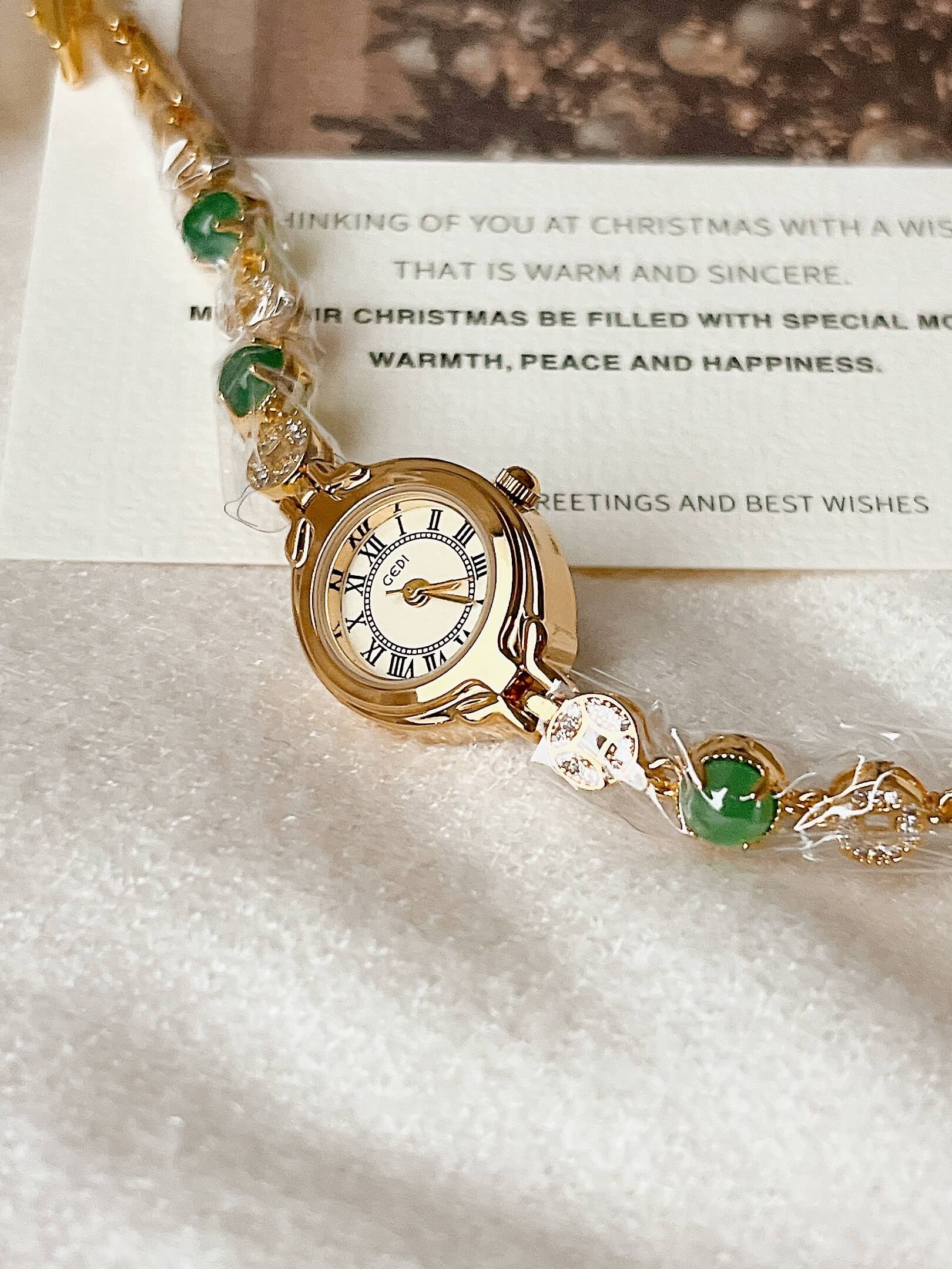 Vintage Gold Oval Small Face Bracelet Watch for Women