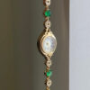 Vintage Gold Oval Small Face Bracelet Watch for Women