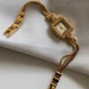 Vintage Style Small Square Face Gold Bracelet Watch