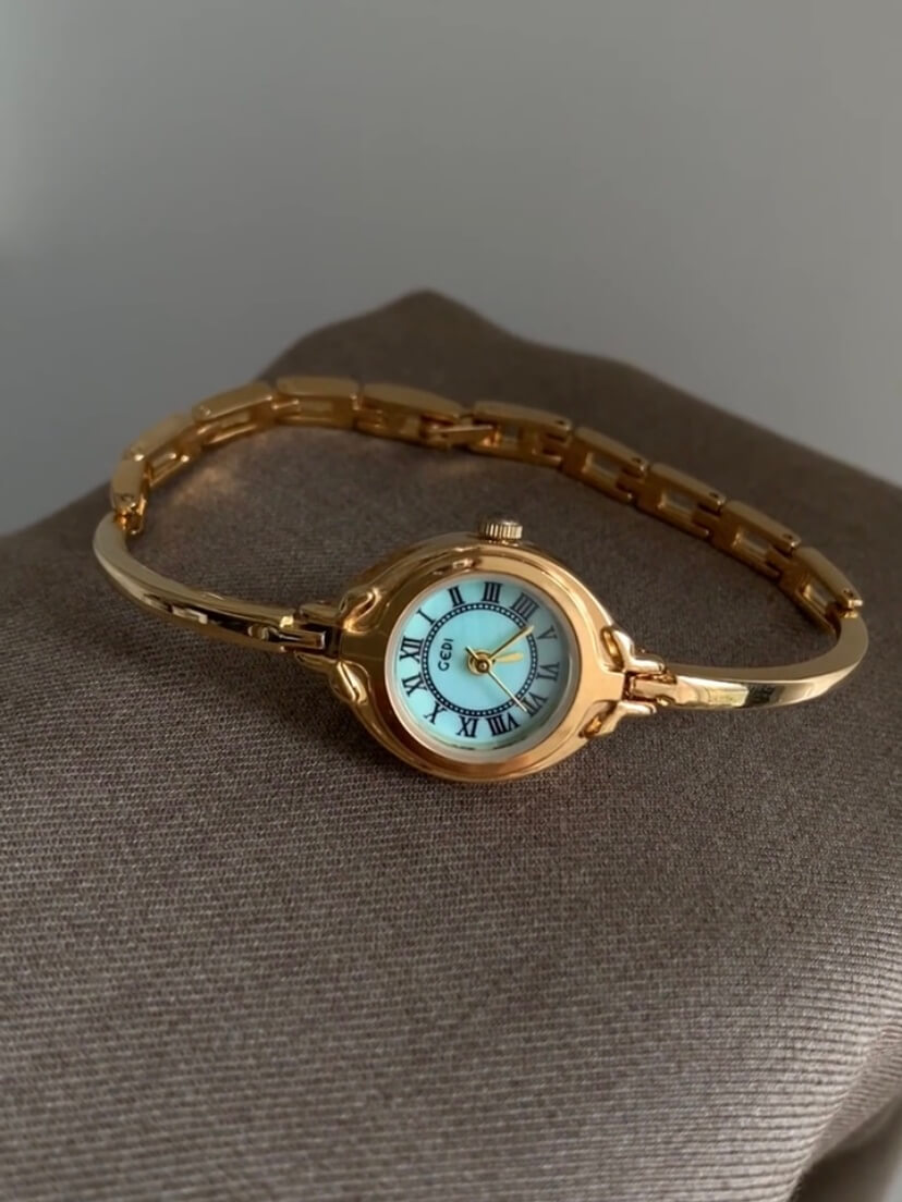 Vintage Style Gold/Silver Round Face Bracelet Watch