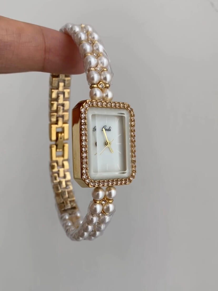 Dainty Style Rectangle Face Gold/Silver Women's Watch