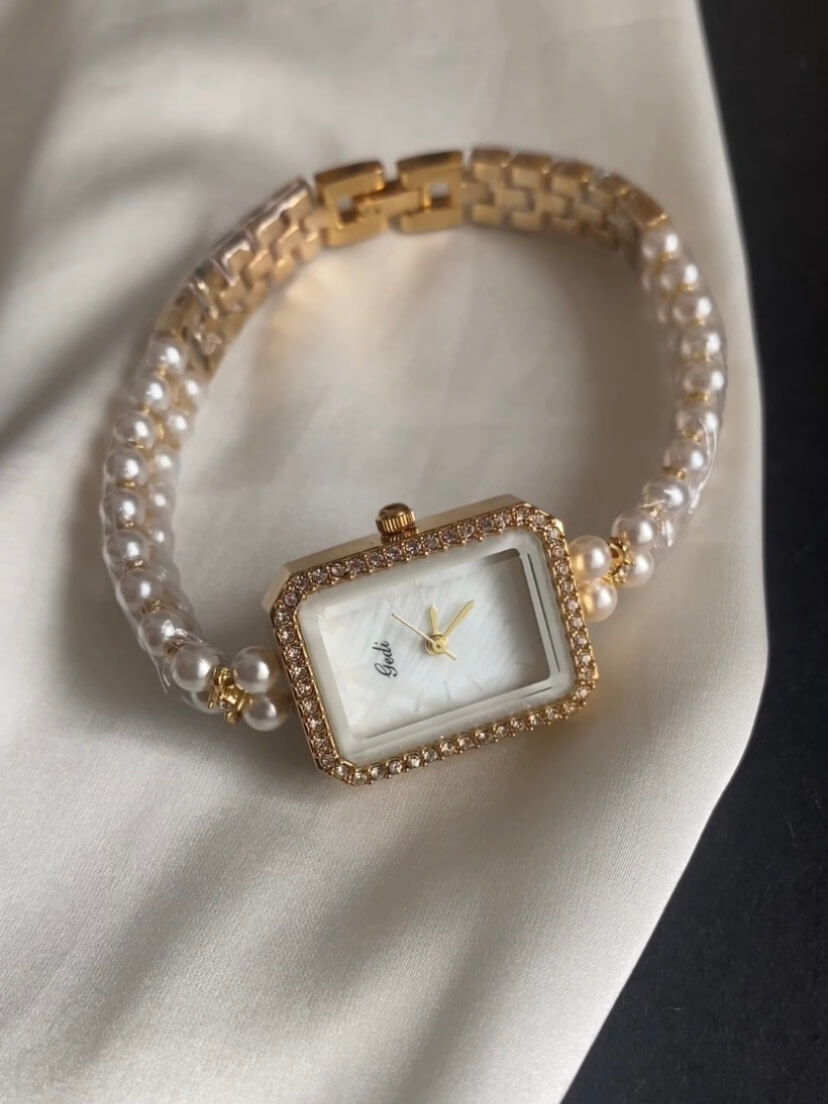 Dainty Style Rectangle Face Gold/Silver Women's Watch