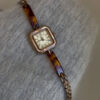 Vintage Gold Square Face Bracelet Watch For Women