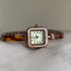 Vintage Gold Square Face Bracelet Watch For Women
