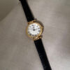 Classic Gold/Silver Round Face Balck Leather Watch