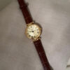 Classic Gold/Silver Round Face Balck Leather Watch