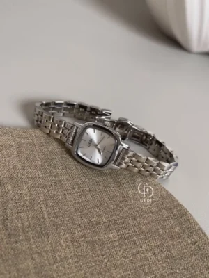 Chic Style Green Square Face Silver Bracelet Watch