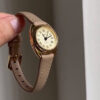 Minimalist Brown/Grey Roman Numeral Dial Leather Watch