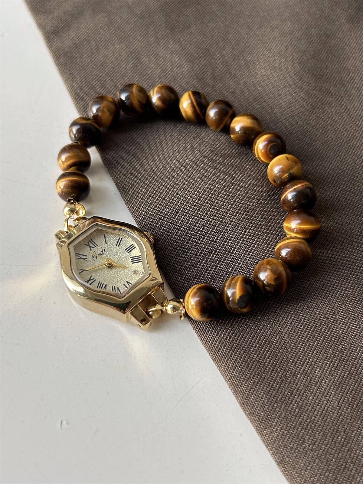 Handmade Natural Stone Tiger’s Eye Watch for Women