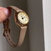 Minimalist Brown/Grey Roman Numeral Dial Leather Watch