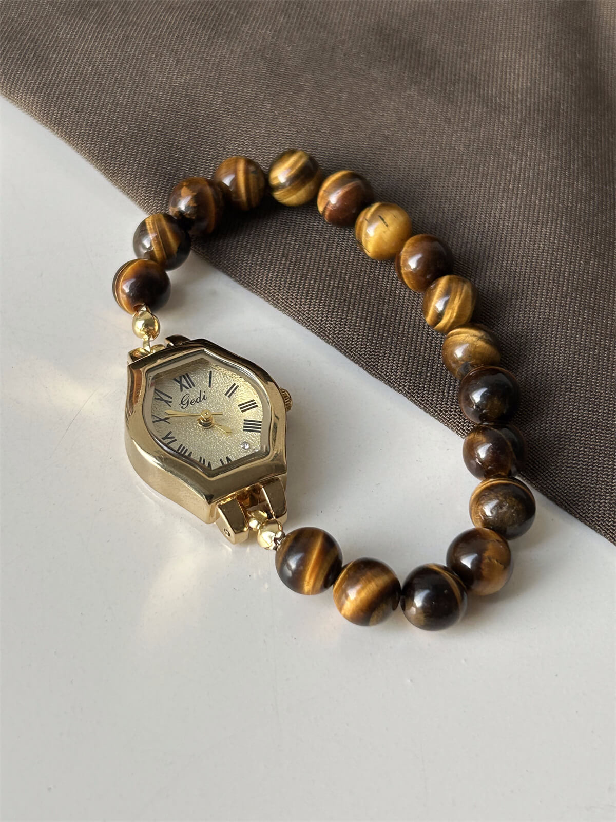 Handmade Natural Stone Tiger’s Eye Watch for Women