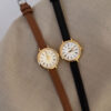 Classic Brown/Black Round Face Leather Watch