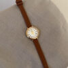 Classic Brown/Black Round Face Leather Watch