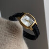 Minimalist Green/White Square Face Leather Watch