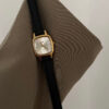 Minimalist Green/White Square Face Leather Watch
