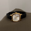 Minimalist Green/White Square Face Leather Watch