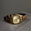 Classic Style Square Face Brown Leather Women's Watch