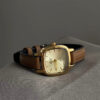 Classic Style Square Face Brown Leather Women's Watch