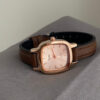 Classic Style Square Face Brown Leather Women's Watch