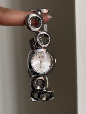Chic Purple/White/Grey Irregular Bracelet Watch