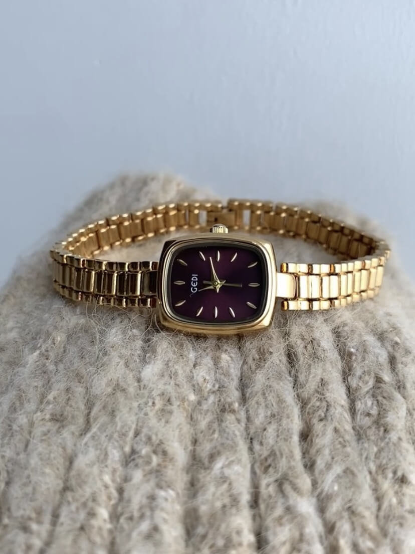 Classic Gold Brown Square Face Women’s Watch