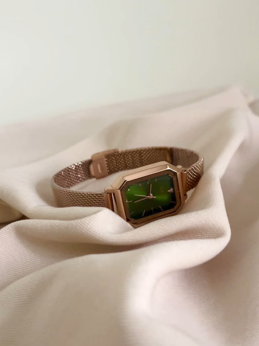 Dainty Green Small Square Face Women’s Watch