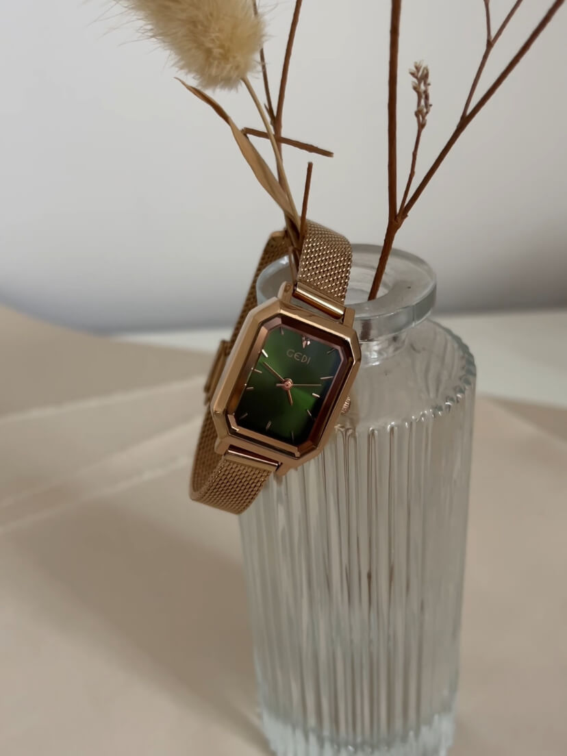 Dainty Green Small Square Face Women’s Watch