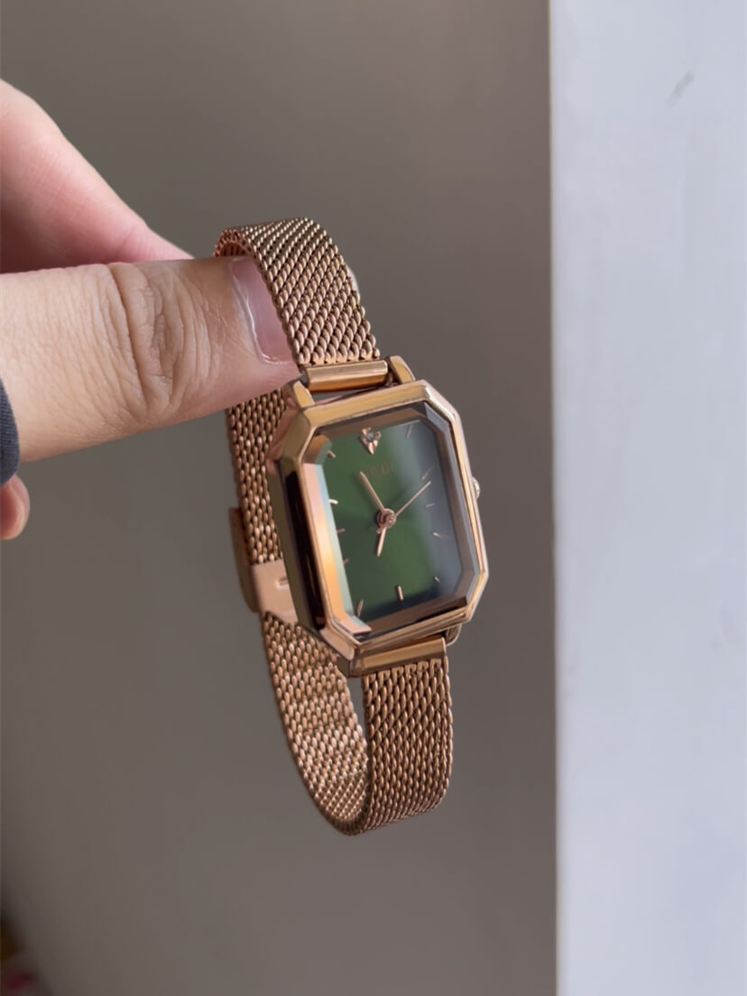 Dainty Green Small Square Face Women’s Watch