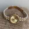 Dainty Round Face Pearl Chain Women’s Watch