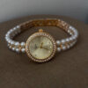 Dainty Round Face Pearl Chain Women’s Watch