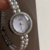 Dainty Round Face Pearl Chain Women’s Watch