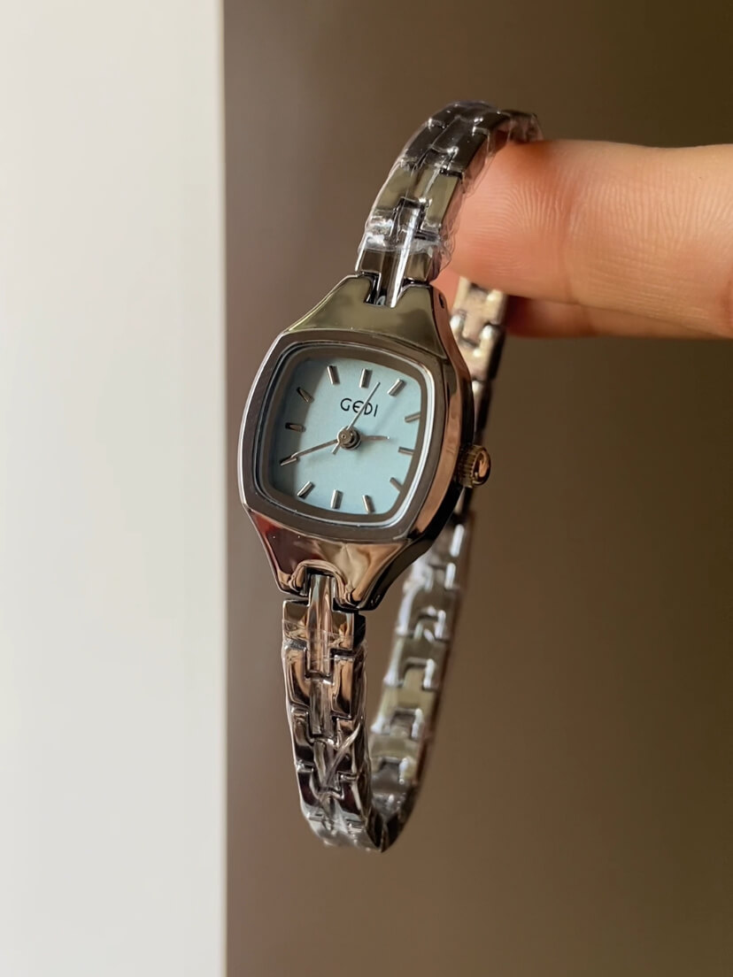 Minimalist Blue Square Face Watch for Women