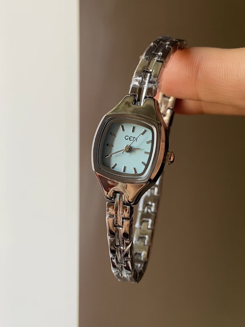 Minimalist Blue Square Face Watch for Women
