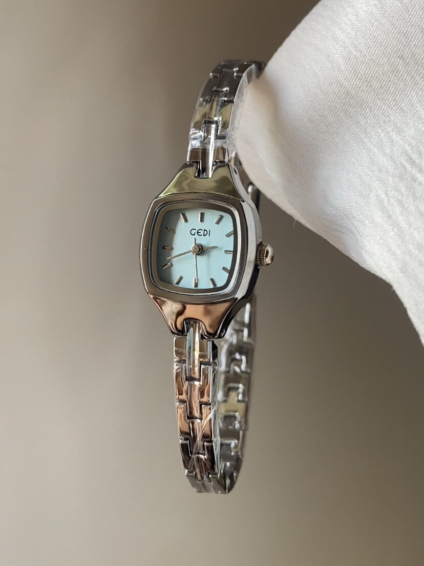 Minimalist Blue Square Face Watch for Women