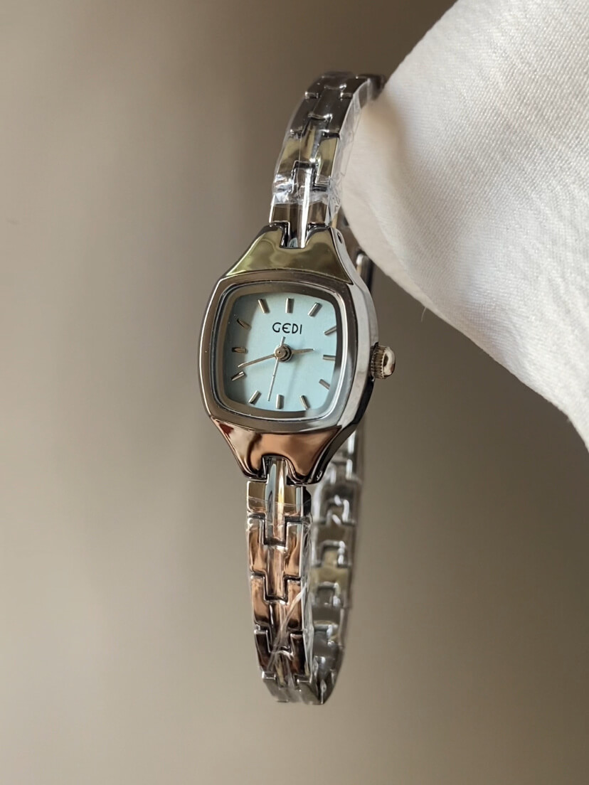 Minimalist Blue Square Face Watch for Women