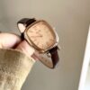 Chic Style Square Face Brown Leather Women‘s Watch