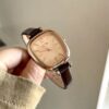 Chic Style Square Face Brown Leather Women‘s Watch