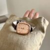 Chic Style Square Face Brown Leather Women‘s Watch