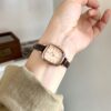 Chic Style Square Face Brown Leather Women‘s Watch