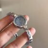White/Blue Mother of Pearl Round Face Silver Bracelet Watch