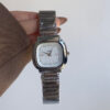 Chic White/Black Square Face Silver Bracelet Watch