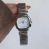 Chic White/Black Square Face Silver Bracelet Watch
