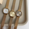 Chic Gold/White/Gray Square Face Women's Watch