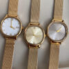 Chic Gold/White/Gray Square Face Women's Watch