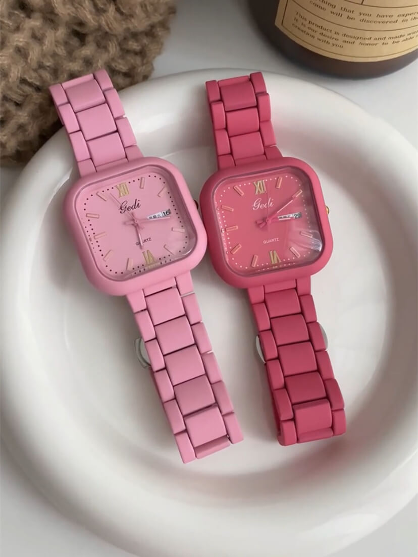 Colorful Square Face Bracelet Women's Watch