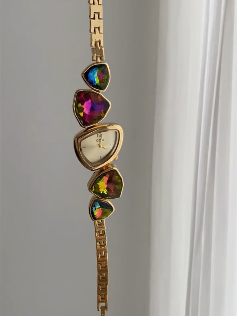 Chic Colorful Irregular Face Bracelet Watch for Women