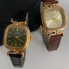 Chic Style Black/Brown Square Leather Watch for Women