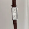 Minimalist Black/Brown Rectangle Face Leather Watch