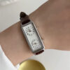 Minimalist Black/Brown Rectangle Face Leather Watch